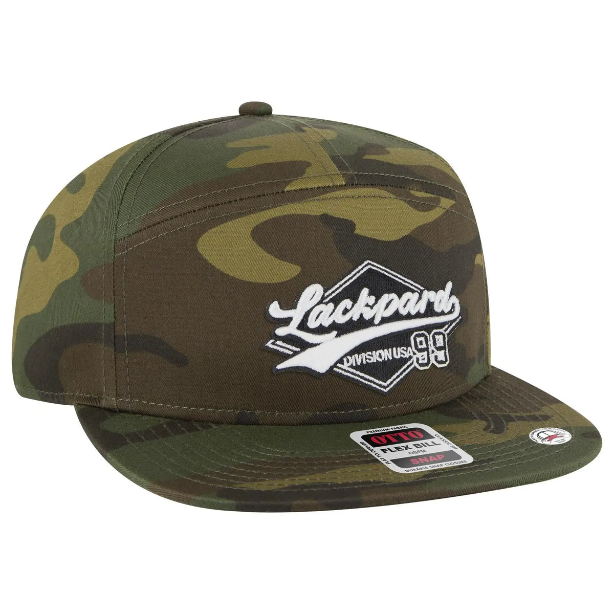 Otto 177-1331 ?Otto Snap’ 7 Panel Pro Style Snapback Cap - Dk.grn/brn - 3/8’’ - 5/8’’