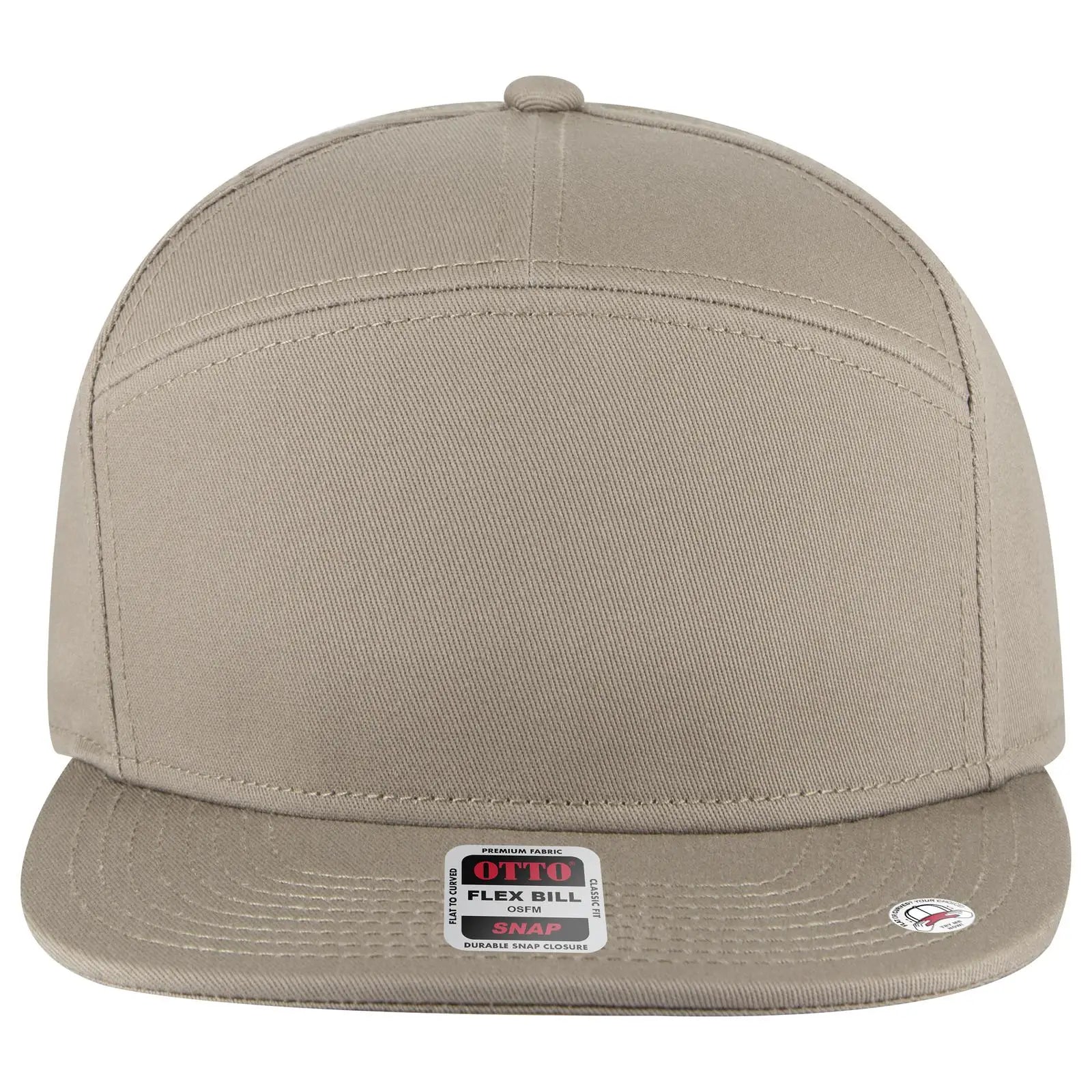 Otto 177-1331 ?Otto Snap’ 7 Panel Pro Style Snapback Cap - Dk. Khaki - 3/8’’ - 5/8’’