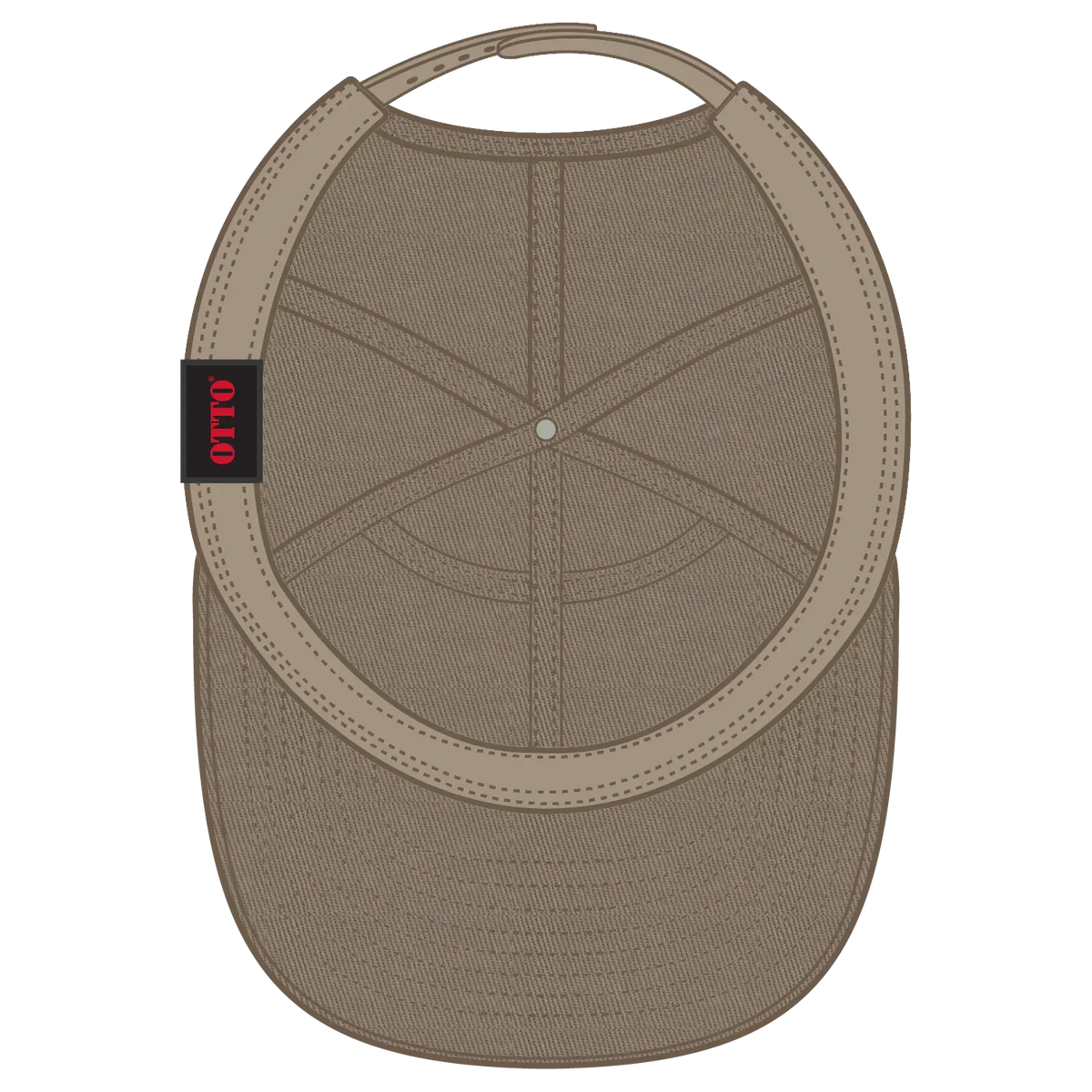 Otto 177-1331 ?Otto Snap’ 7 Panel Pro Style Snapback Cap - Dk. Khaki - 3/8’’ - 5/8’’