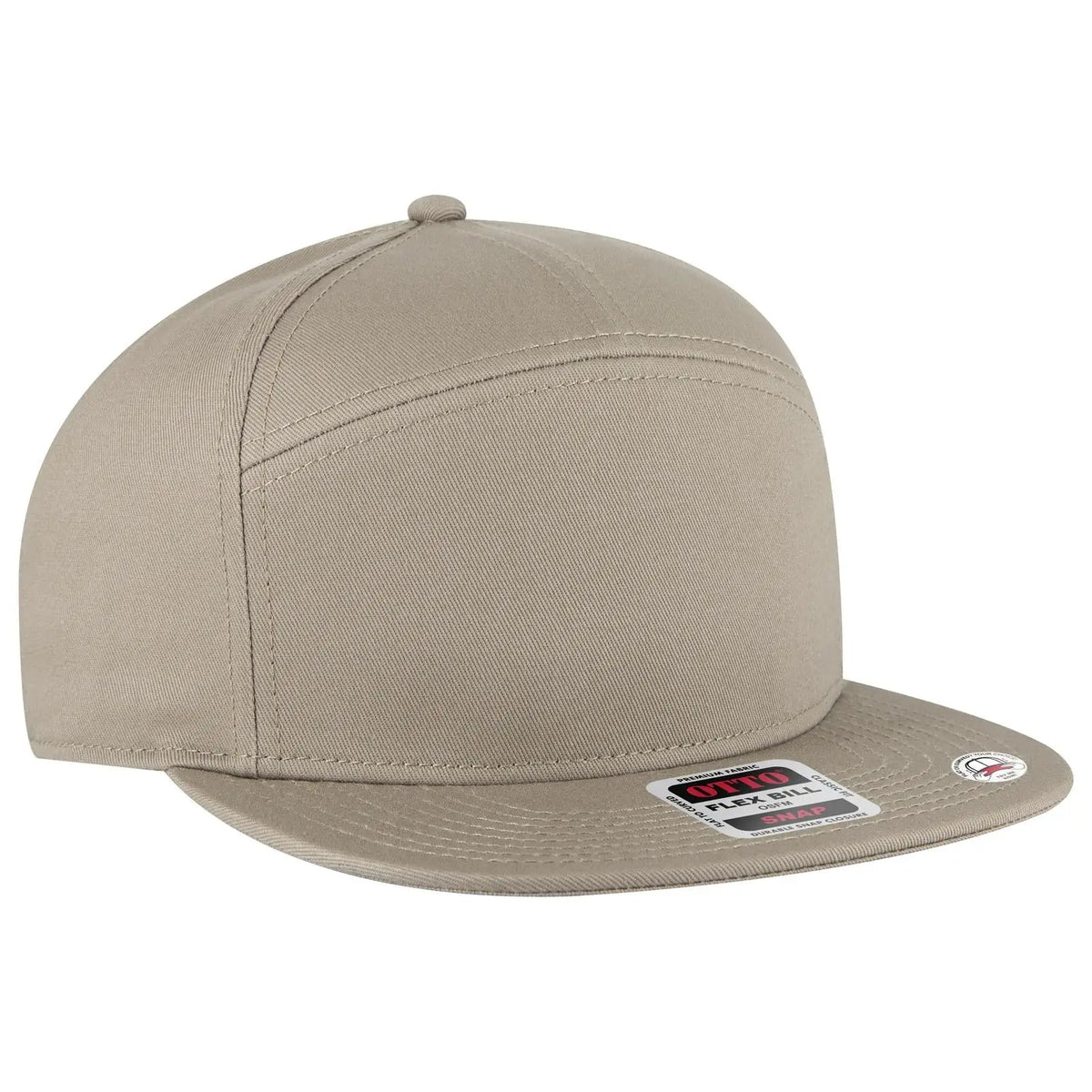 Otto 177-1331 ?Otto Snap’ 7 Panel Pro Style Snapback Cap - Dk. Khaki - 3/8’’ - 5/8’’