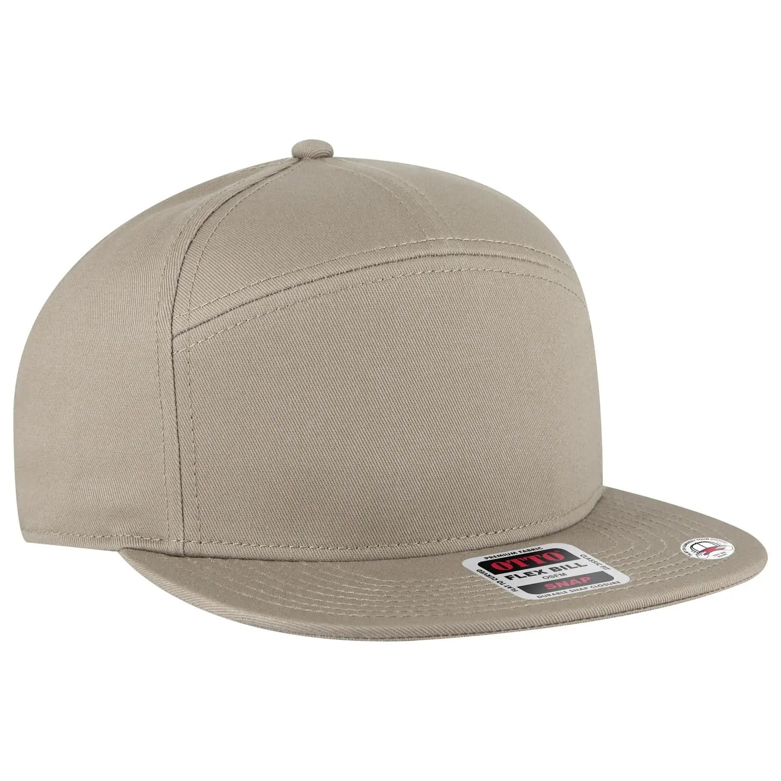 Otto 177-1331 ?Otto Snap’ 7 Panel Pro Style Snapback Cap - Dk. Khaki - 3/8’’ - 5/8’’