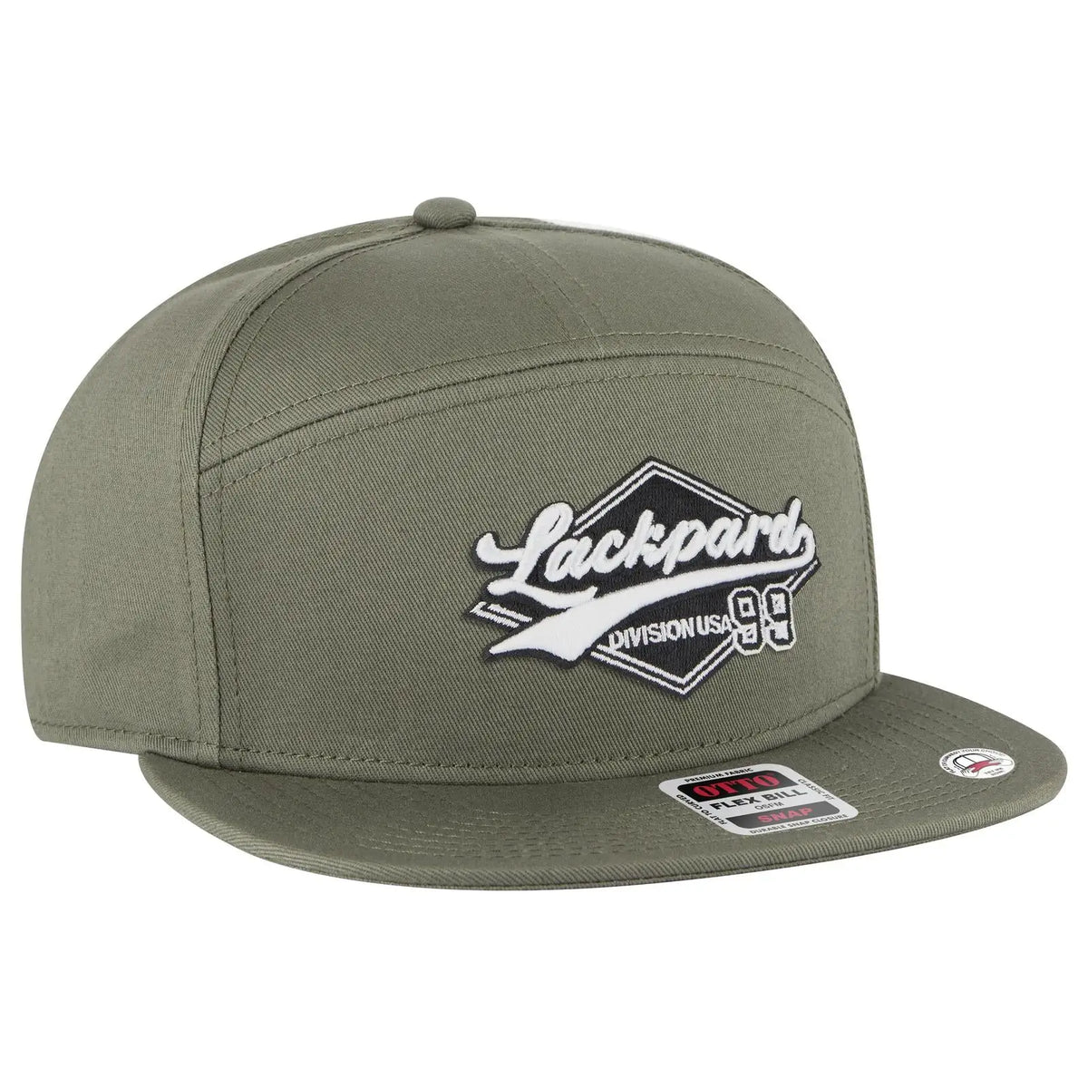 Otto 177-1331 ?Otto Snap’ 7 Panel Pro Style Snapback Cap - Dk. Khaki - 3/8’’ - 5/8’’