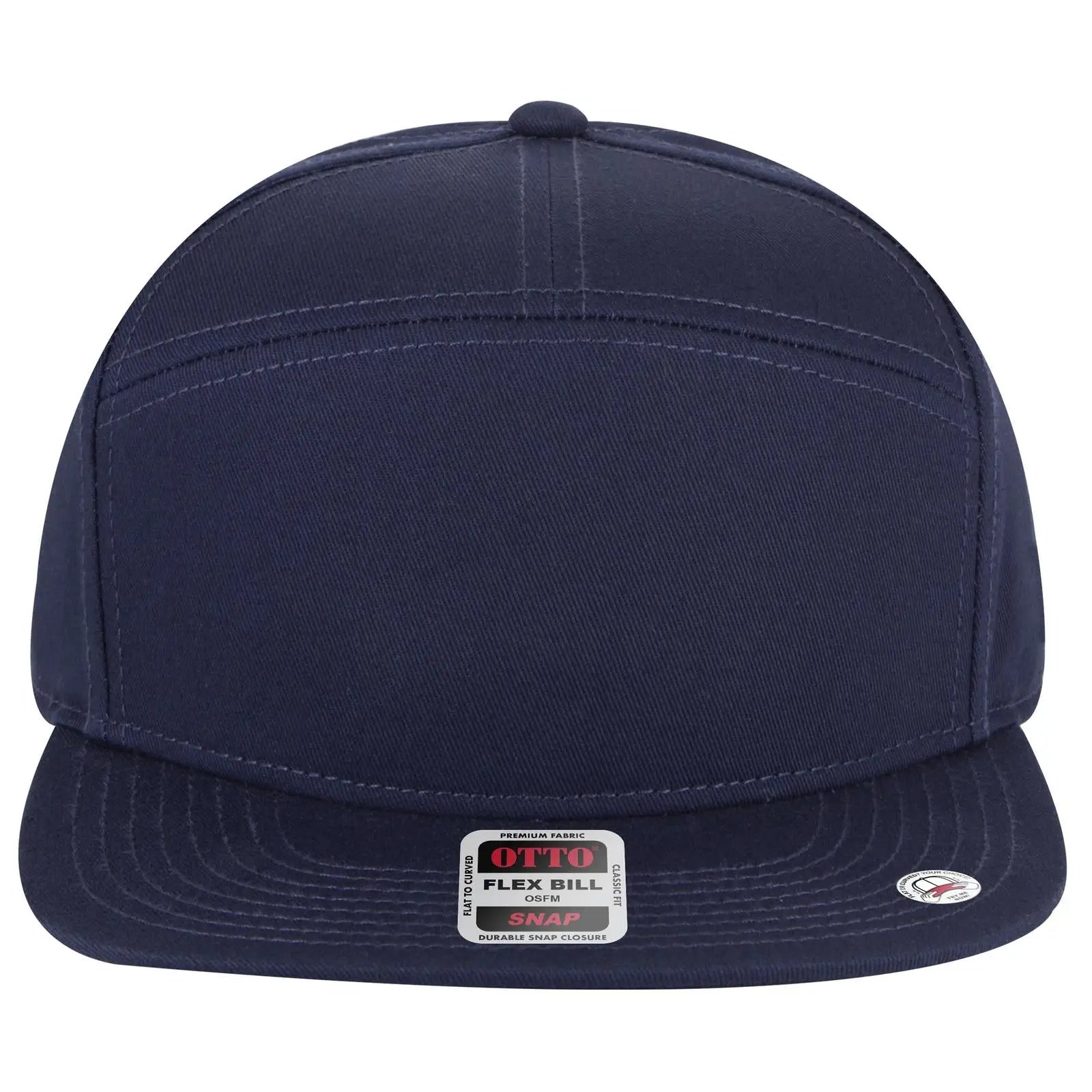 Otto 177-1331 ?Otto Snap’ 7 Panel Pro Style Snapback Cap - Navy - 3/8’’ - 5/8’’