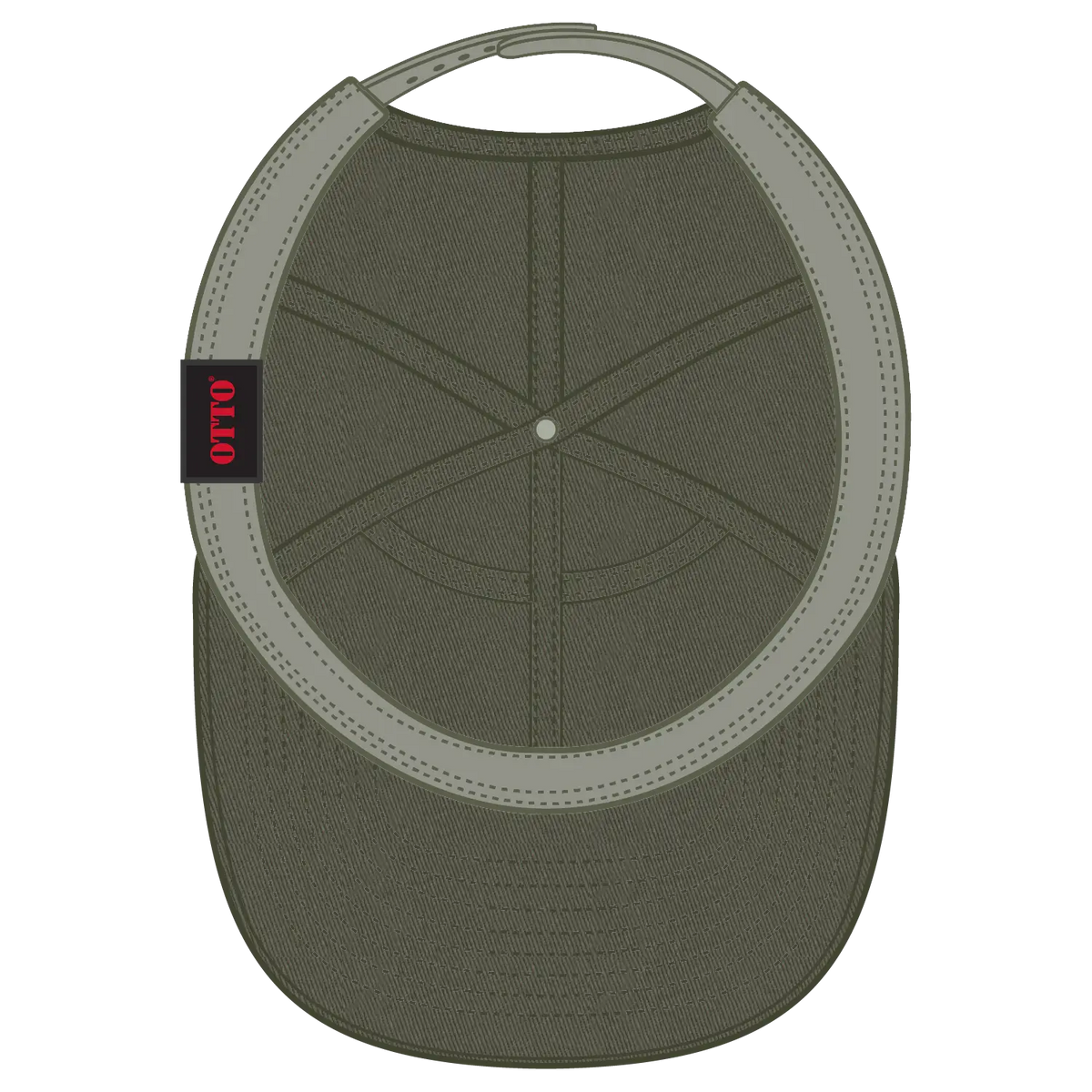 Otto 177-1331 ?Otto Snap’ 7 Panel Pro Style Snapback Cap - Ol. Green - 3/8’’ - 5/8’’