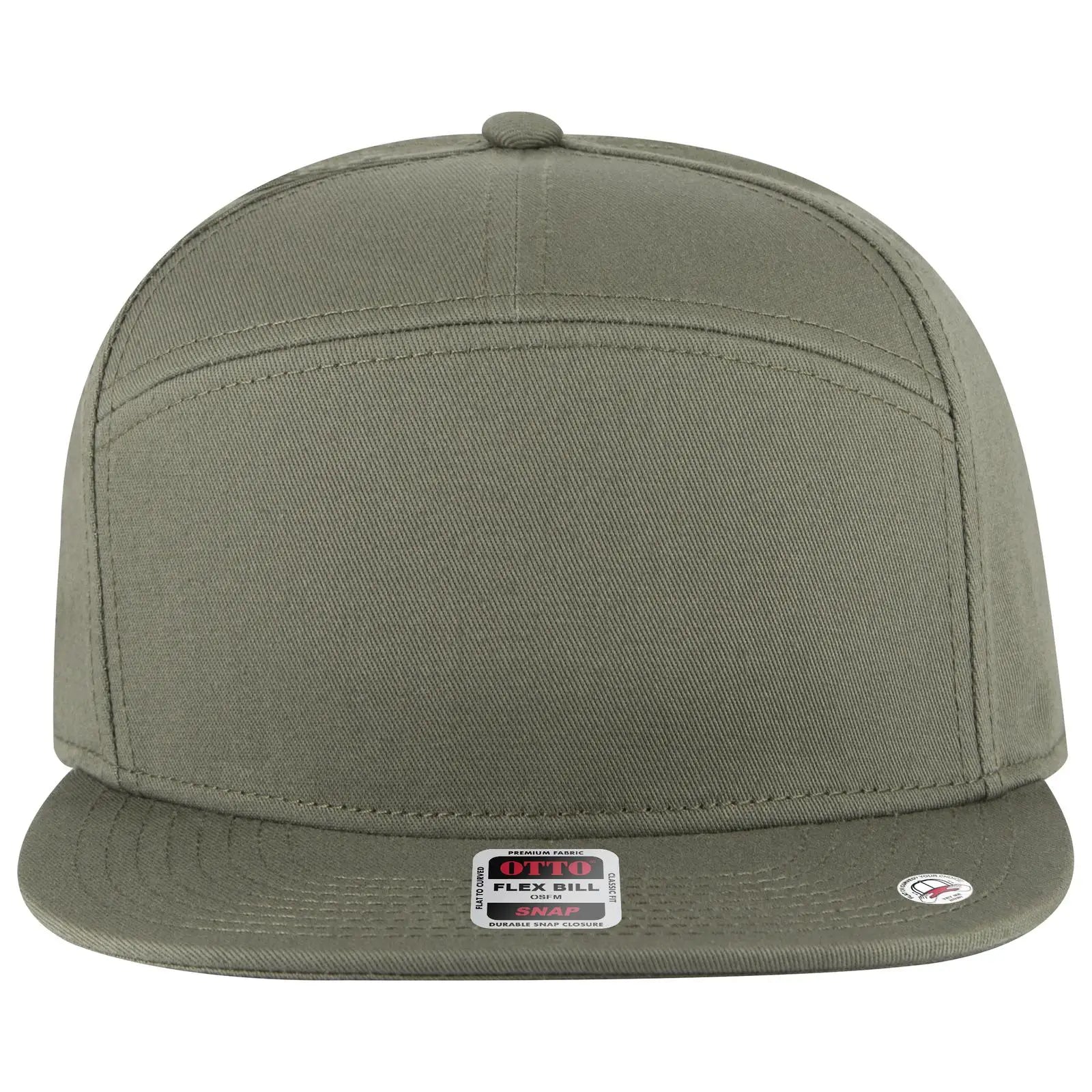 Otto 177-1331 ?Otto Snap’ 7 Panel Pro Style Snapback Cap - Ol. Green - 3/8’’ - 5/8’’