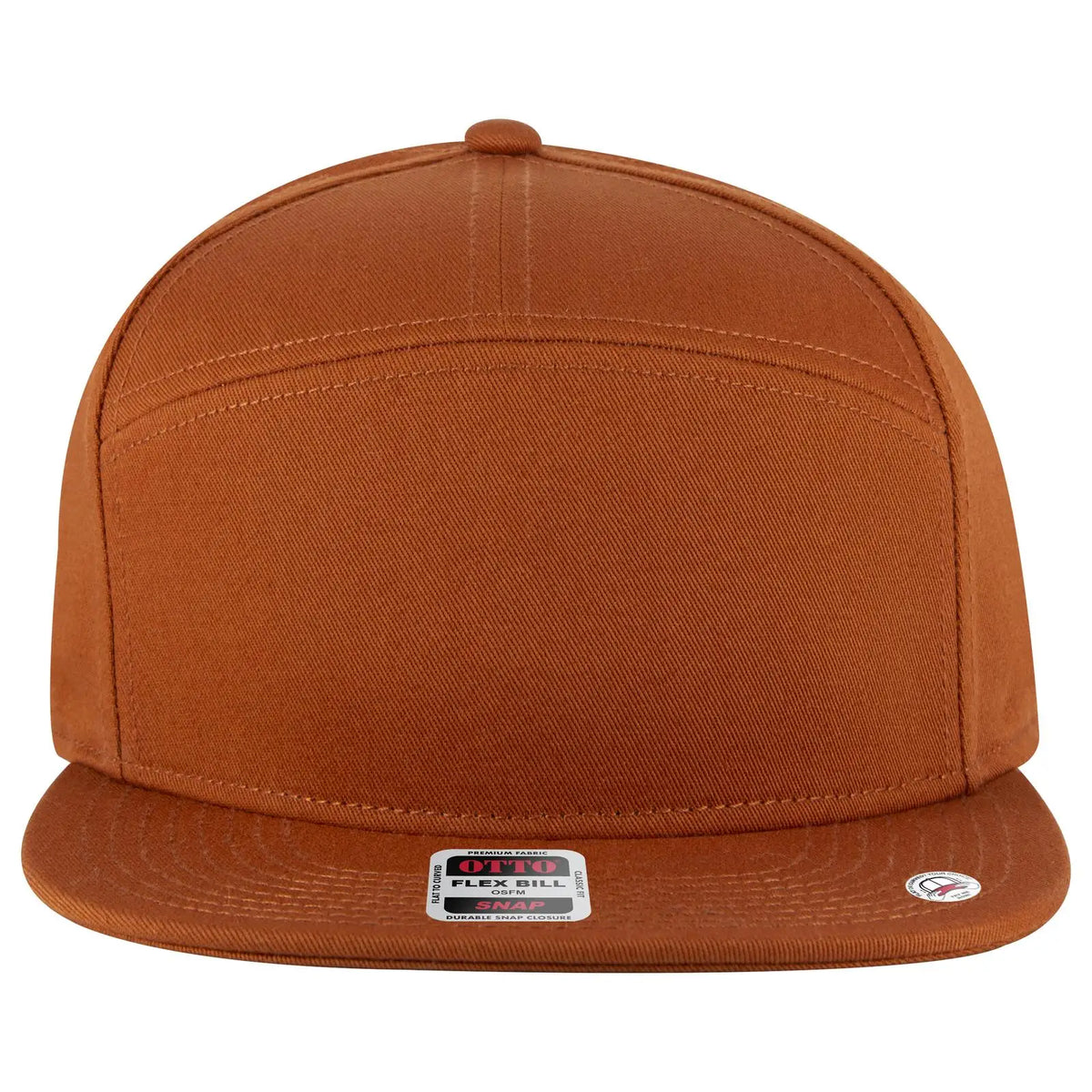 Otto 177-1331 ?Otto Snap’ 7 Panel Pro Style Snapback Cap - Tx. Orange - 3/8’’ - 5/8’’