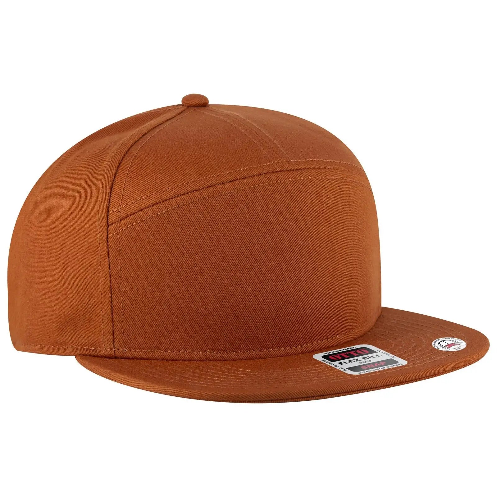 Otto 177-1331 ?Otto Snap’ 7 Panel Pro Style Snapback Cap - Tx. Orange - 3/8’’ - 5/8’’