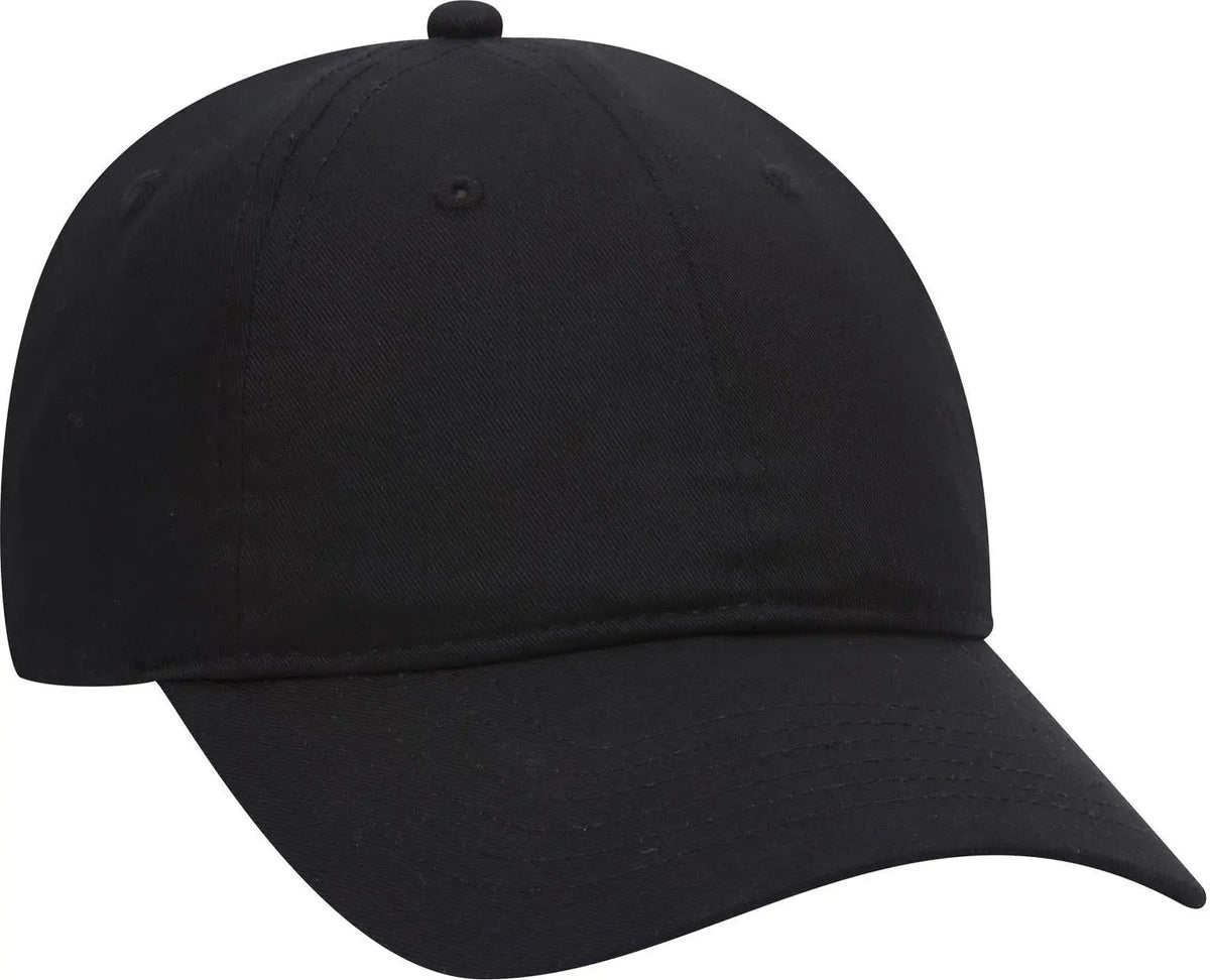Otto 18-010 6 Panel Low Profile Baseball Cap - Black - 1/2’’ - 7 5/8’’