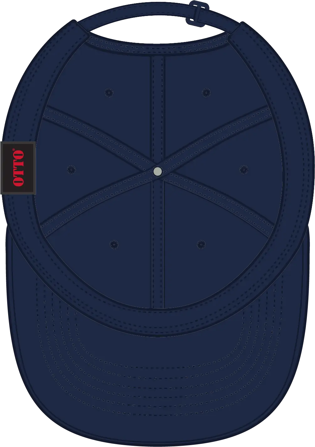 Otto 18-010 6 Panel Low Profile Baseball Cap - Navy - 1/2’’ - 7 5/8’’