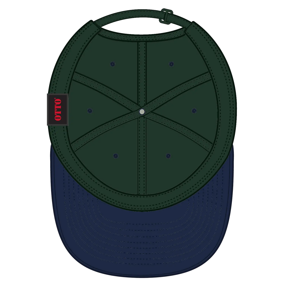 Otto 18-011 6 Panel Low Profile Baseball Cap - Nvy/dk.grn - 7 3/8’’ - 5/8’’