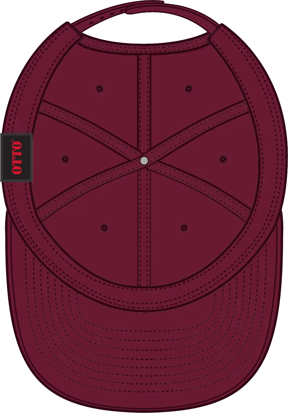 Otto 18-016 6 Panel Low Profile Baseball Cap - Burg. Marn - 1/2’’ - 7 5/8’’