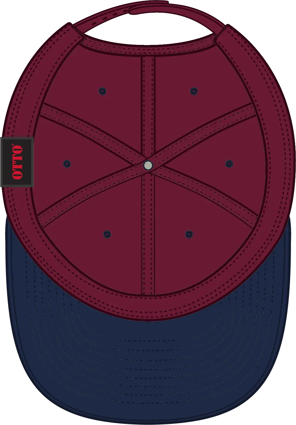 Otto 18-017 6 Panel Low Profile Baseball Cap - Nvy/burg.marn - 1/2’’ - 7 5/8’’