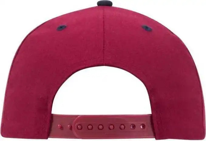 Otto 18-017 Brushed Cotton Twill Low Profile Pro Style Seamed Front Panel Without Buckram Cap - Navy Burgandy Maroon