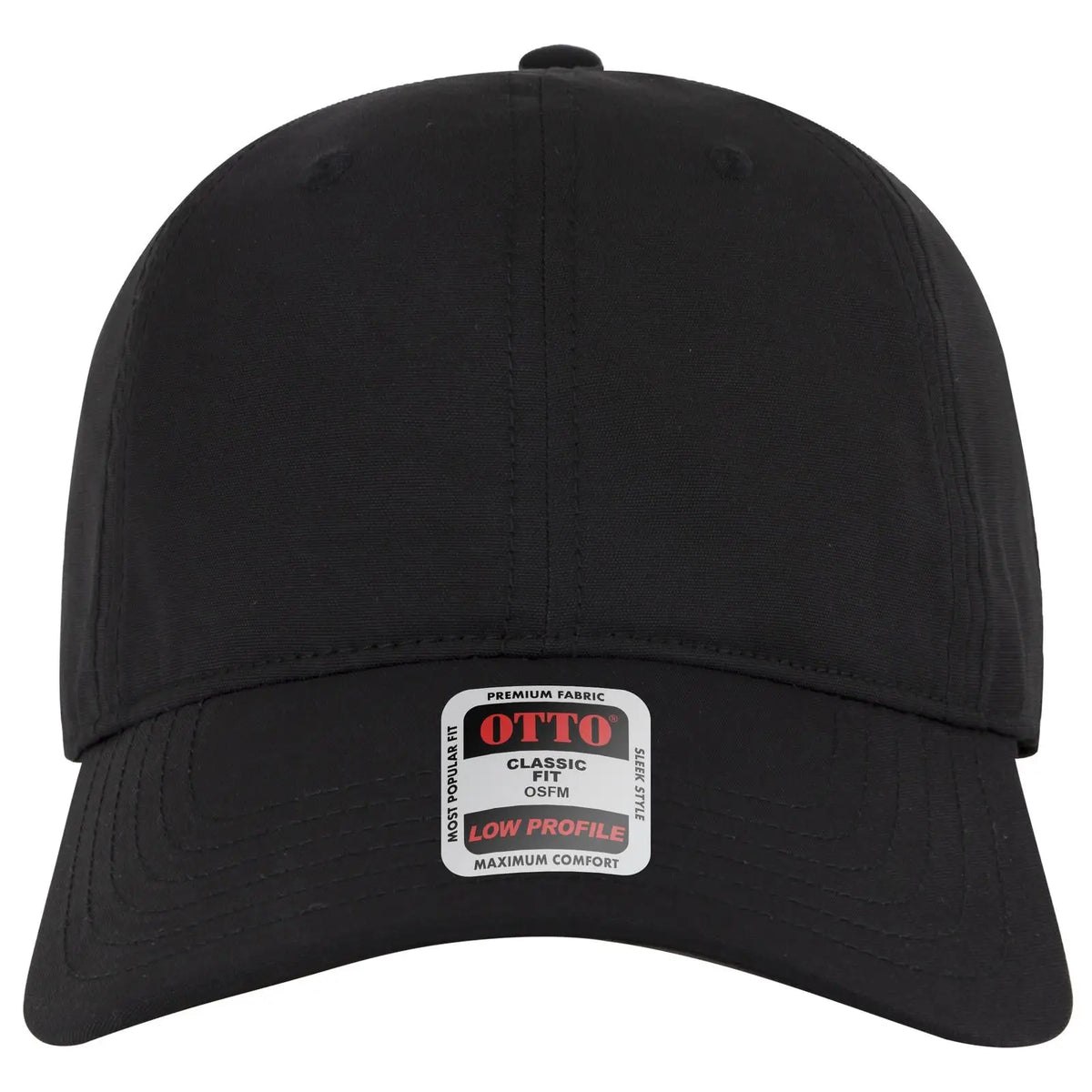 Otto 18-1 6 Panel Low Profile Baseball Cap - Black - 7 3/8’’ - 5/8’’