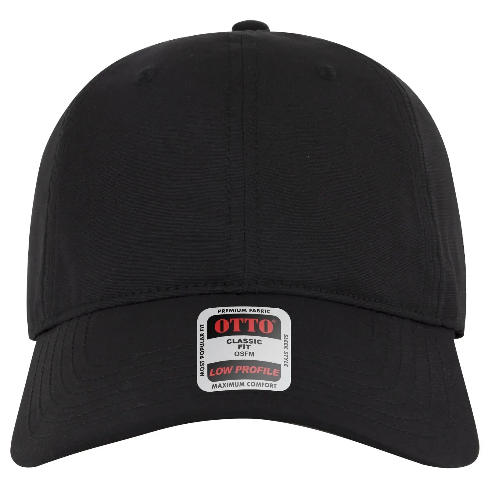 Otto 18-1 6 Panel Low Profile Baseball Cap - Black - 7 3/8’’ - 5/8’’