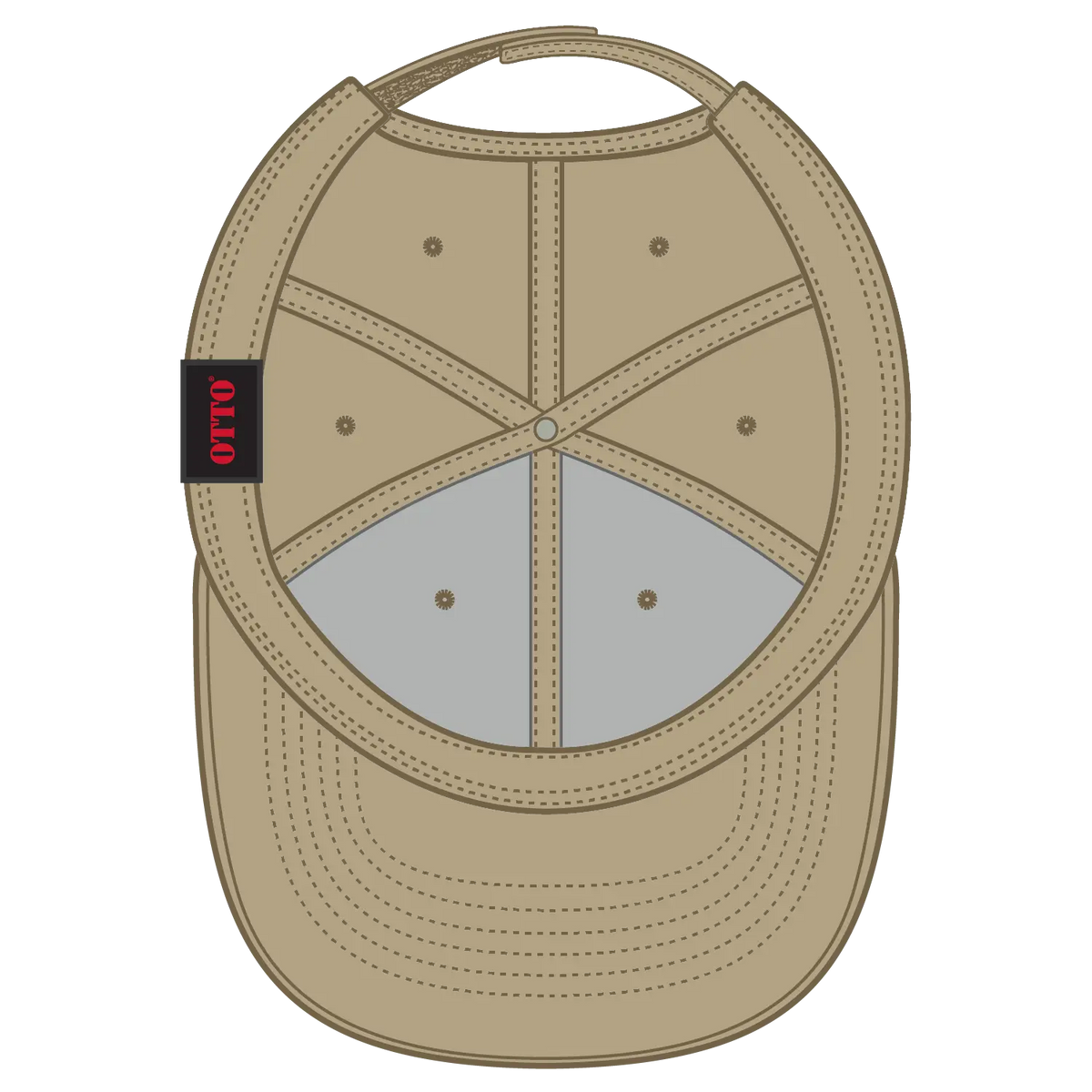 Otto 18-1 6 Panel Low Profile Baseball Cap - Khaki