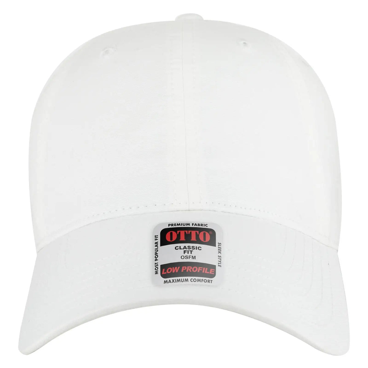 Otto 18-1 6 Panel Low Profile Baseball Cap - White - 7 3/8’’ - 5/8’’