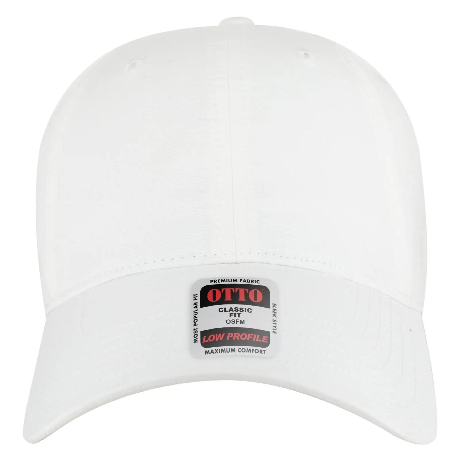 Otto 18-1 6 Panel Low Profile Baseball Cap - White - 7 3/8’’ - 5/8’’