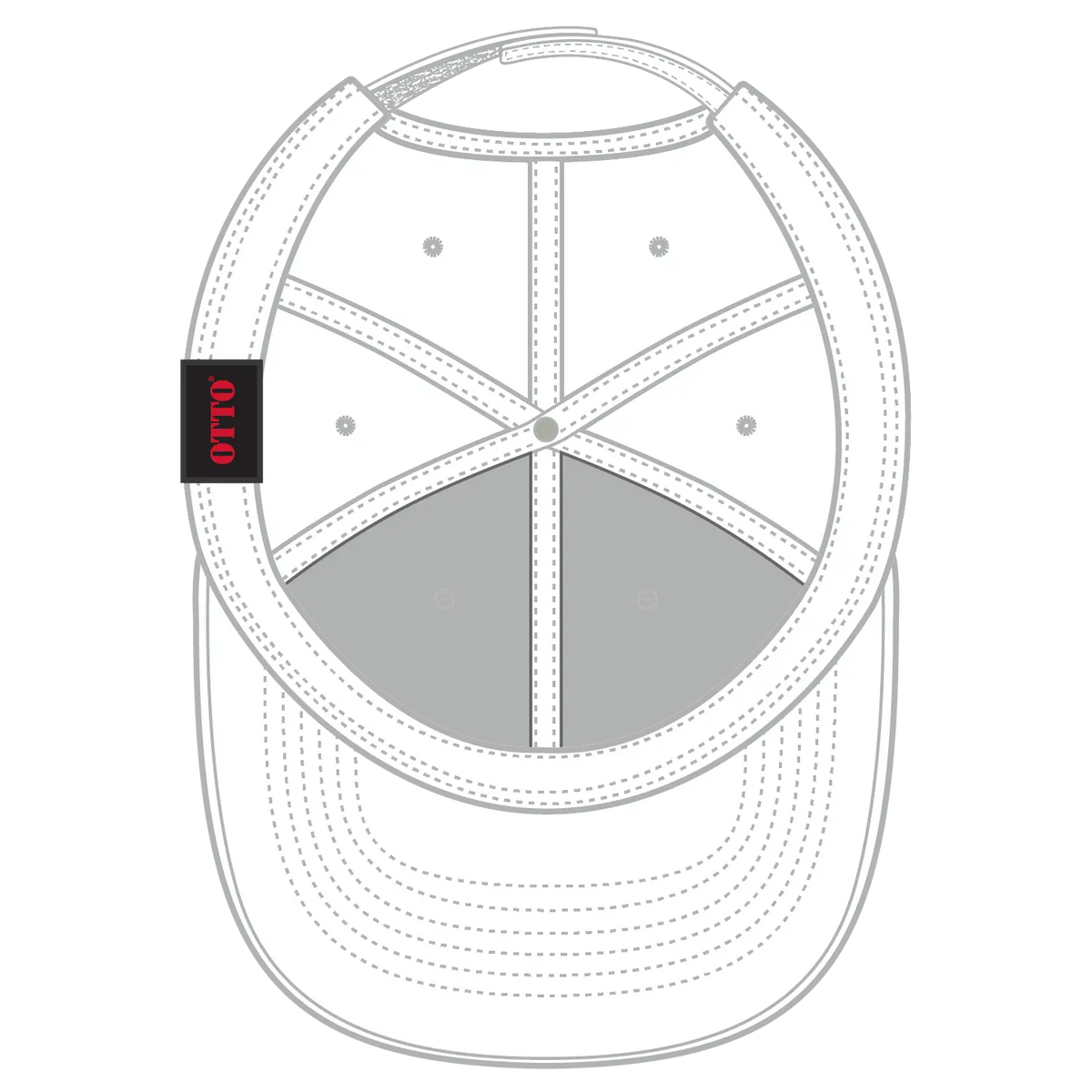 Otto 18-1 6 Panel Low Profile Baseball Cap - White - 7 3/8’’ - 5/8’’