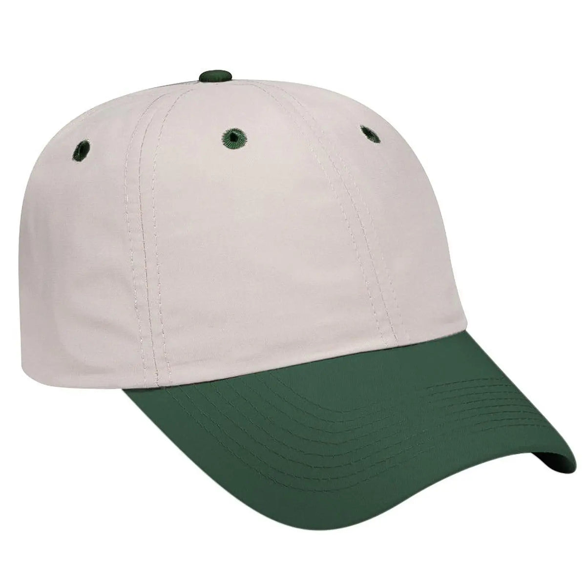 Otto 18-104 6 Panel Low Profile Baseball Cap - Dk.grn/kha - 7 3/8’’ - 5/8’’