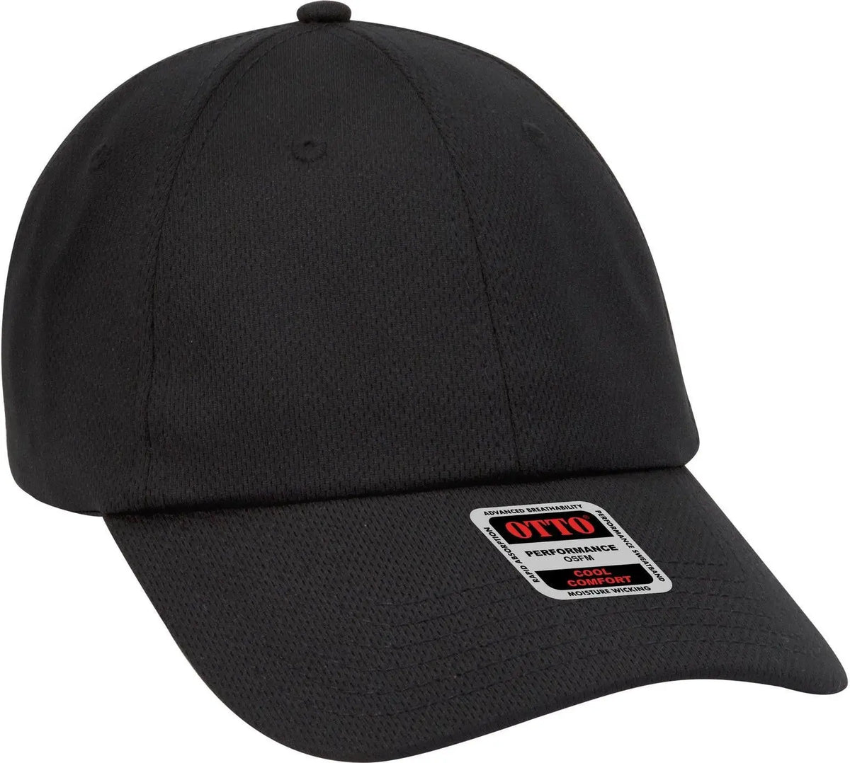Otto 18-1042 6 Panel Low Profile Baseball Cap - Black - 1/2’’ - 7 5/8’’