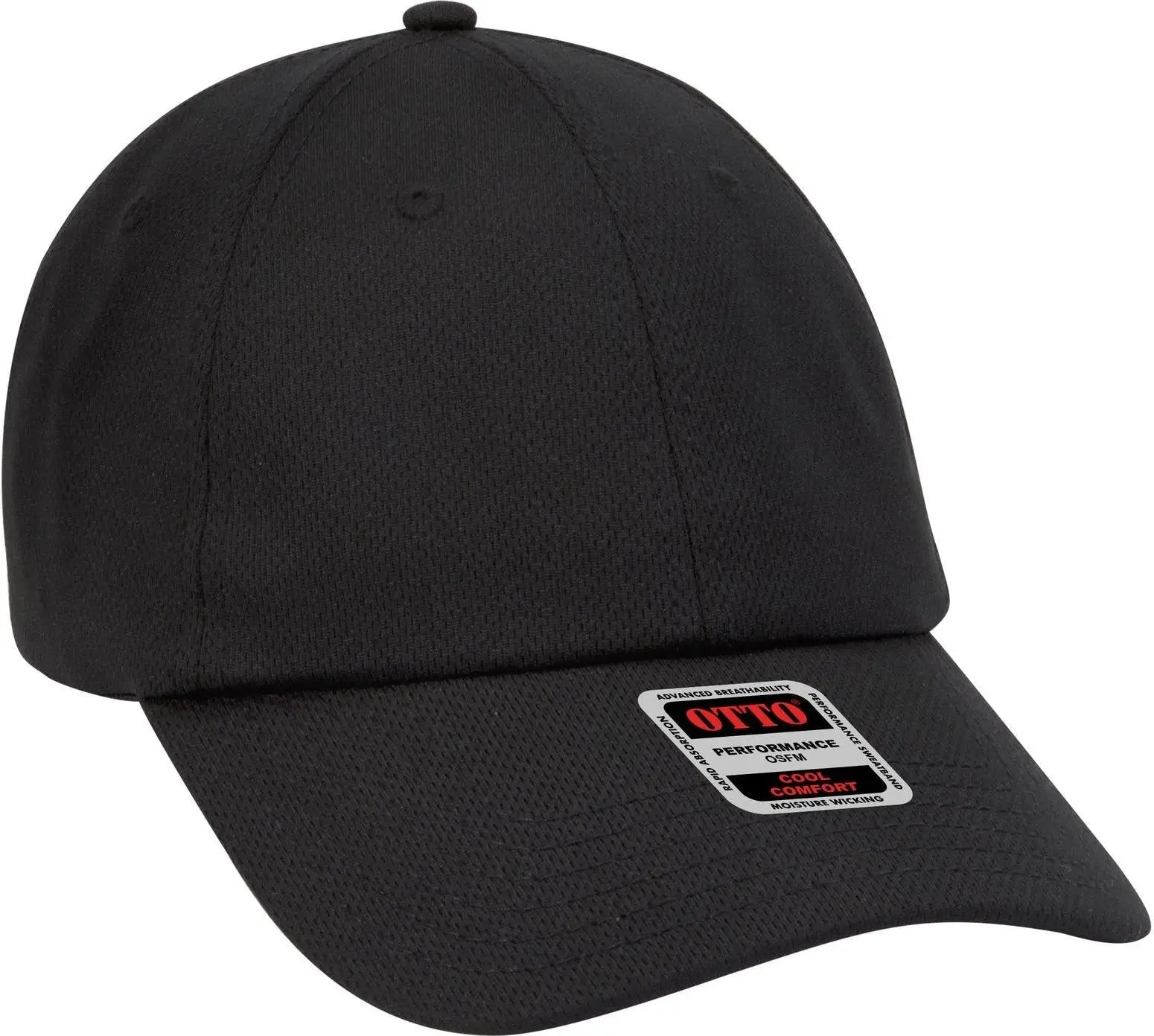 Otto 18-1042 6 Panel Low Profile Baseball Cap - Black - 1/2’’ - 7 5/8’’