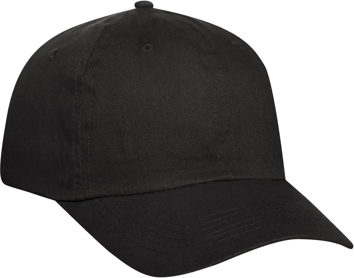 Otto 18-1108 6 Panel Low Profile Baseball Cap - Black - 1/2’’ - 7 5/8’’