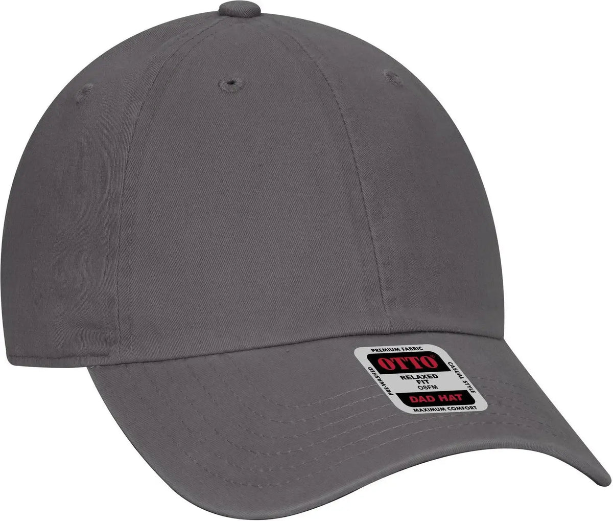 Otto 18-1219 6 Panel Low Profile Dad Cap - Char. Gray - 1/2’’ - 7 5/8’’