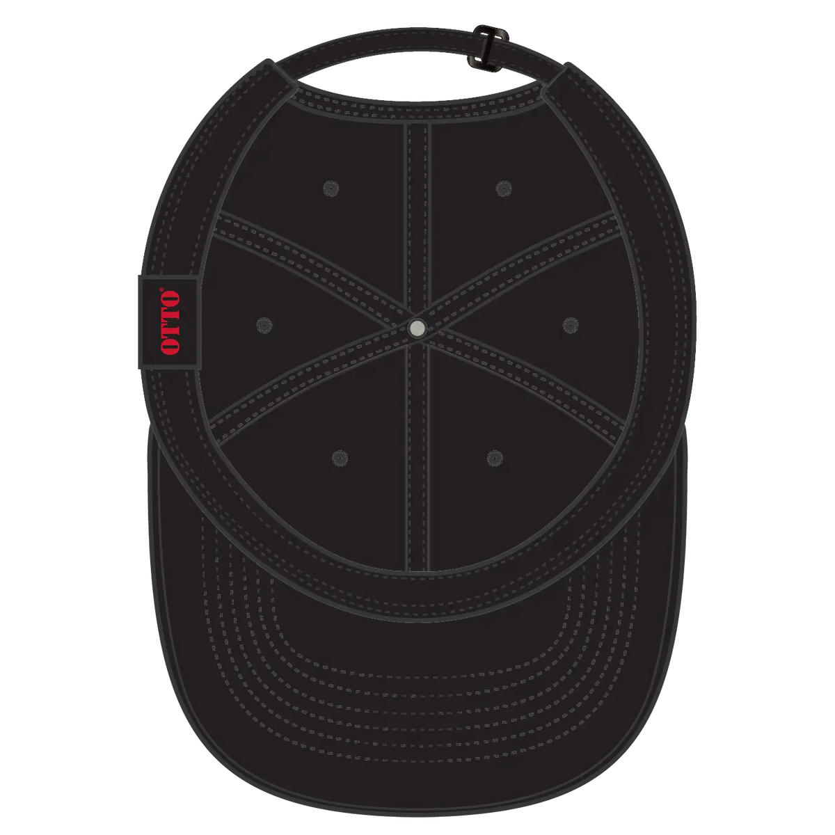 Otto 18-1225 6 Panel Low Profile Dad Cap - Black - 7 3/8’’ - 5/8’’