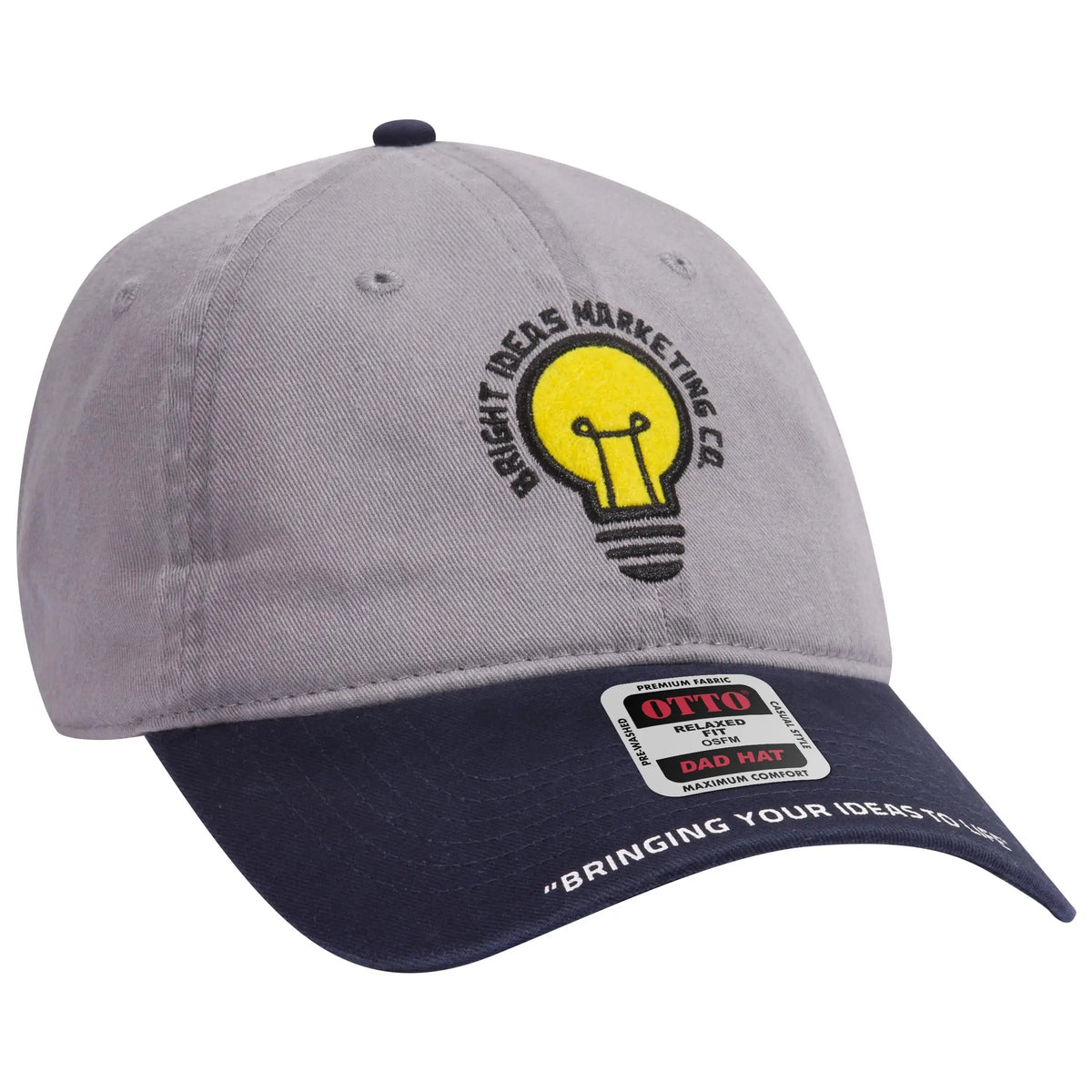Otto 18-1225 6 Panel Low Profile Dad Cap - Black - 7 3/8’’ - 5/8’’