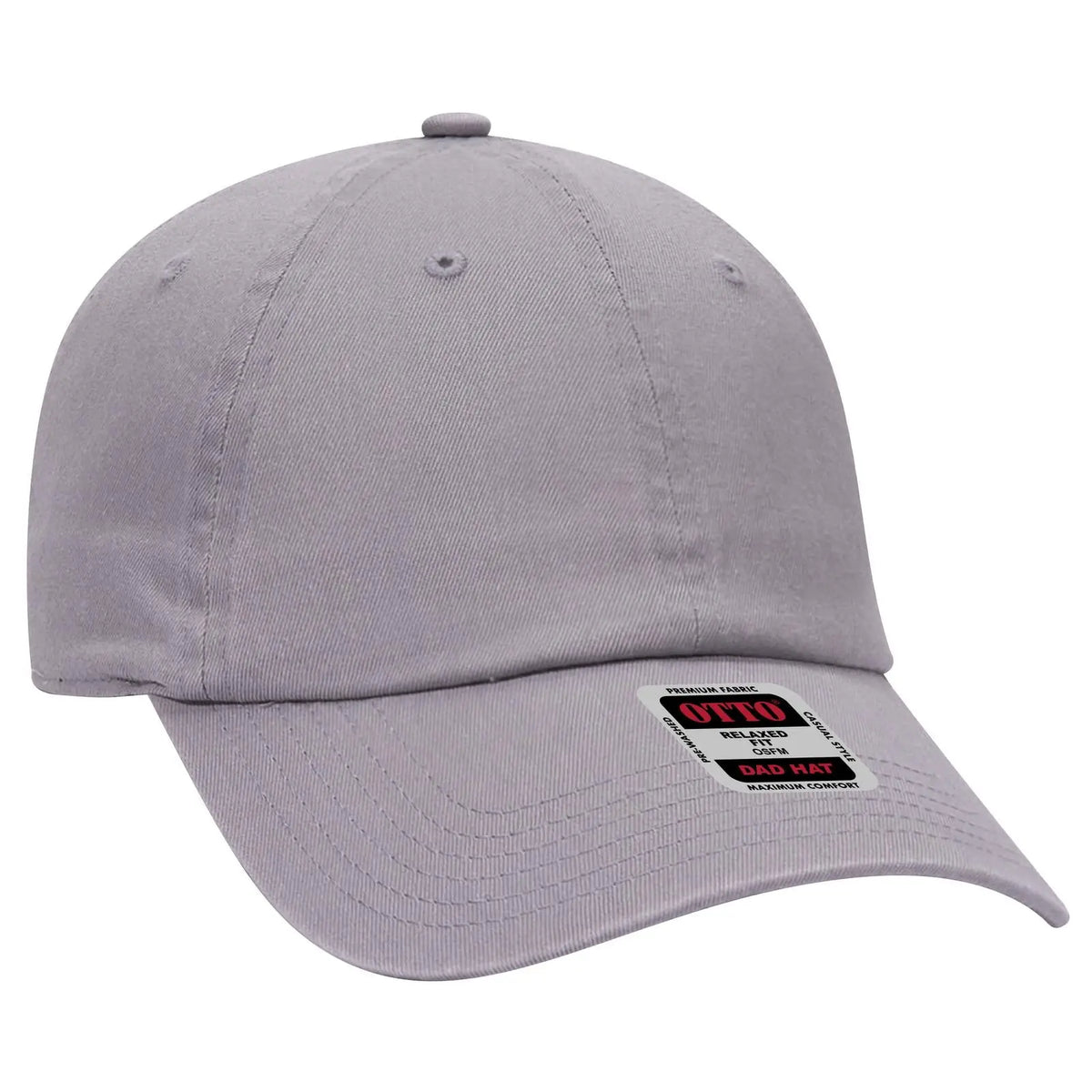 Otto 18-1225 6 Panel Low Profile Dad Cap - Gray - 7 3/8’’ - 5/8’’