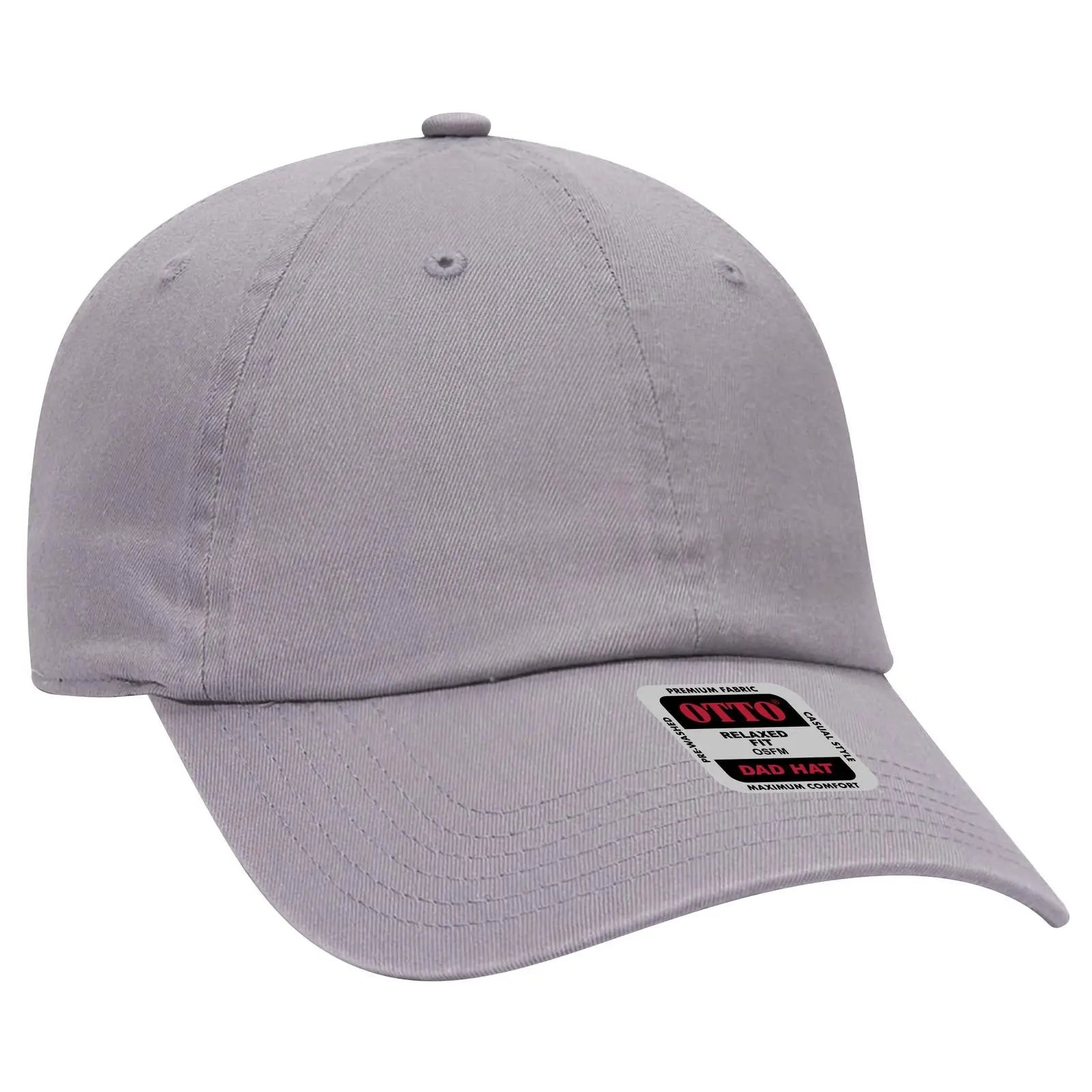 Otto 18-1225 6 Panel Low Profile Dad Cap - Gray - 7 3/8’’ - 5/8’’