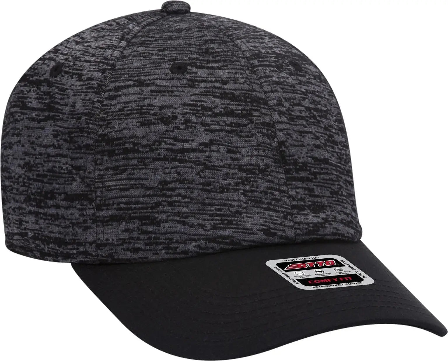 Otto 18-1231 ?Otto Comfy Fit’ 6 Panel Low Profile Baseball Cap - Blk/hthr. Blk - 1/2’’ - 7 5/8’’