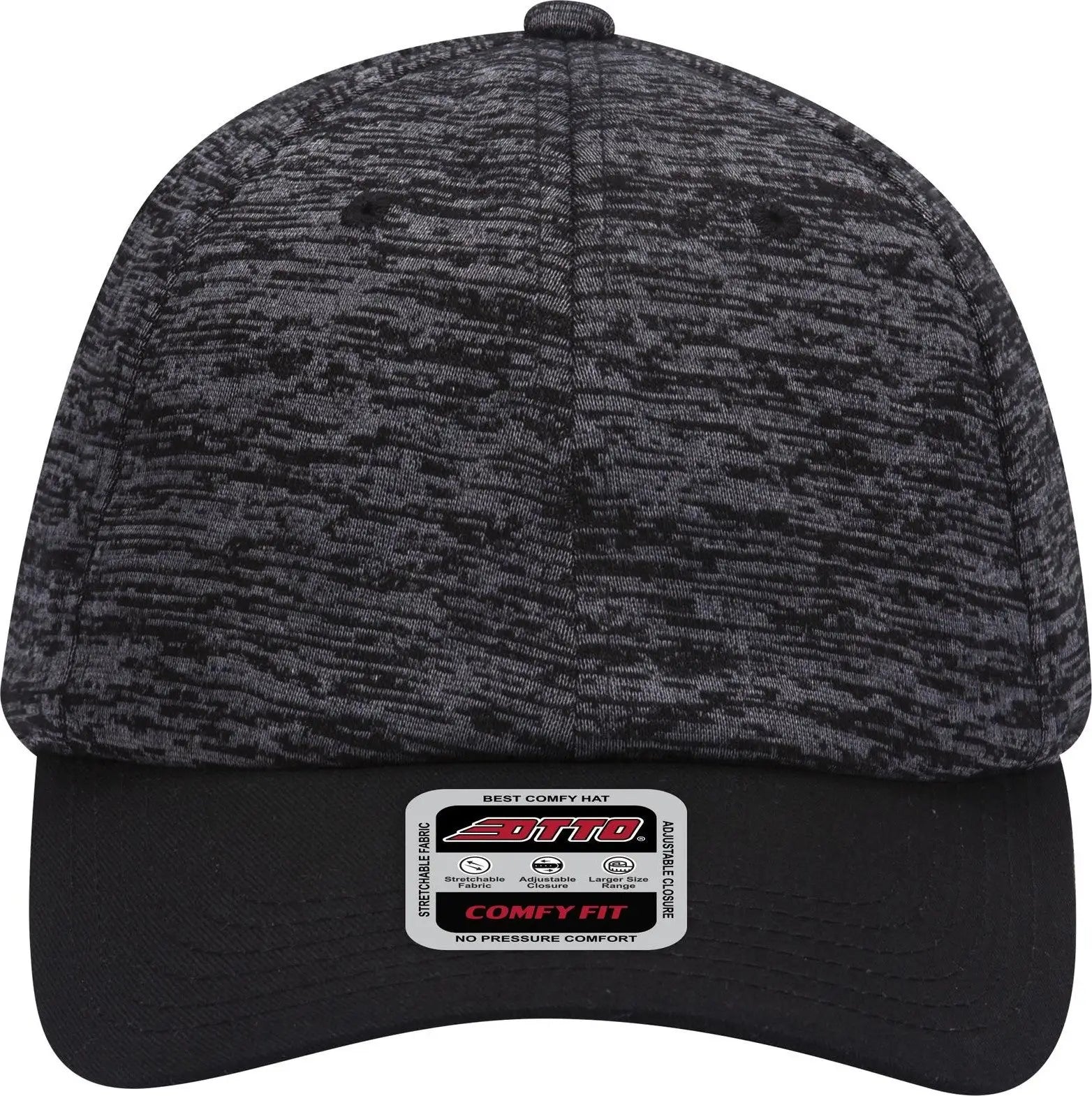 Otto 18-1231 ?Otto Comfy Fit’ 6 Panel Low Profile Baseball Cap - Blk/hthr. Blk - 1/2’’ - 7 5/8’’