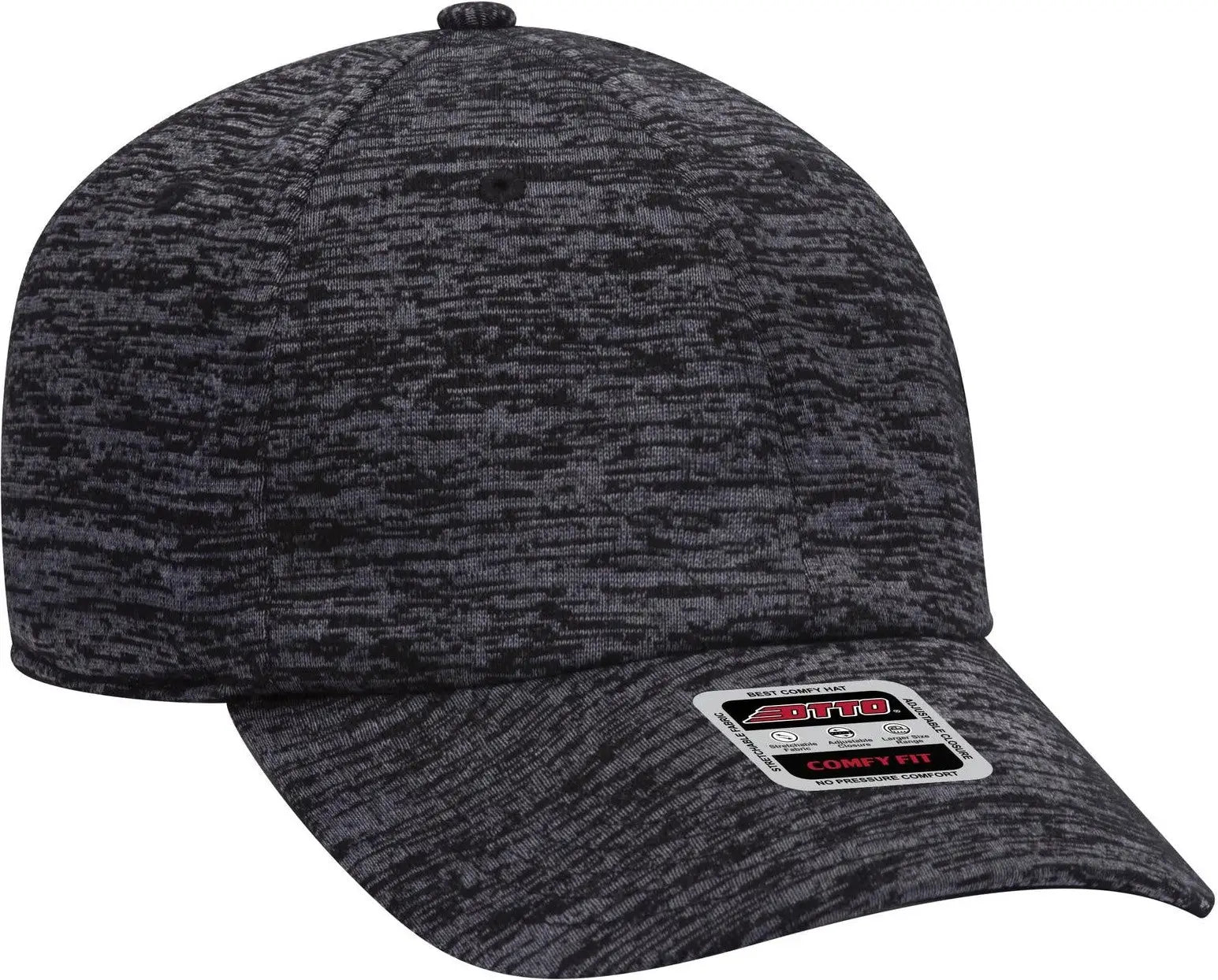 Otto 18-1231 ?Otto Comfy Fit’ 6 Panel Low Profile Baseball Cap - Heath. Black - 1/2’’ - 7 5/8’’