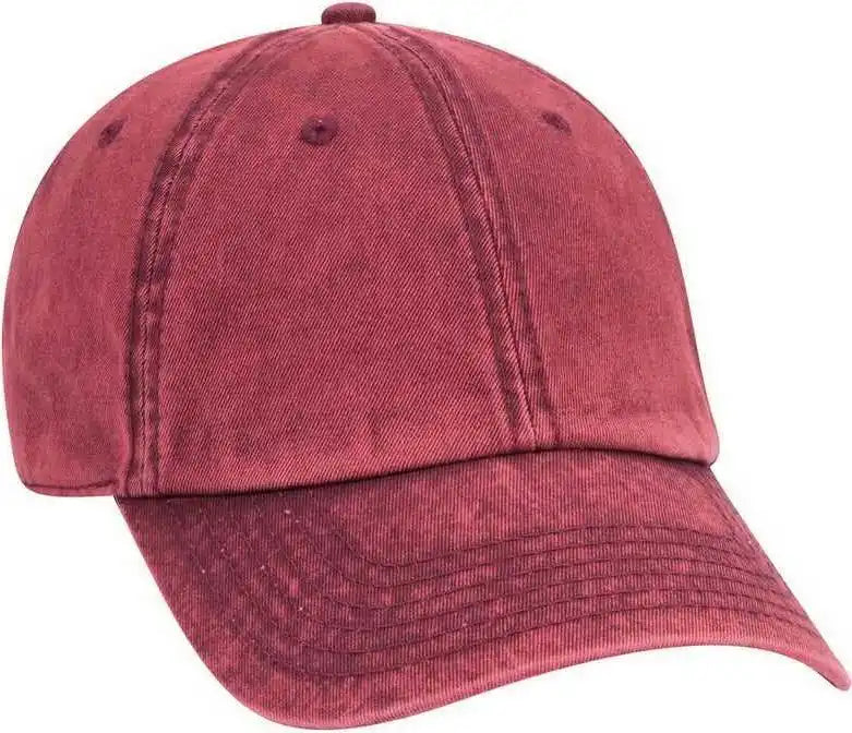 Otto 18-1248 6 Panel Low Pro Snow Washed Superior Cotton Twill Cap - Maroon - one Size Fits Most