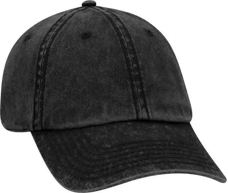 Otto 18 1248 6 Panel Low Pro Snow Washed Superior Cotton Twill Cap Black / one Size Fits Most