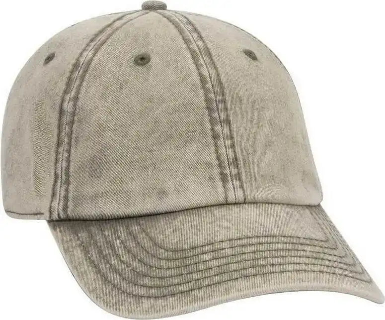 Otto 18-1248 6 Panel Low Pro Snow Washed Superior Cotton Twill Cap - Olive Green - one Size Fits Most