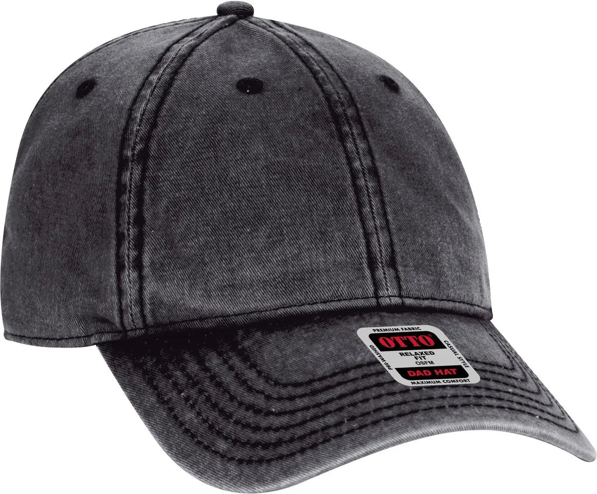 Otto 18-1248 6 Panel Low Profile Dad Cap - Black - 1/2’’ - 7 5/8’’