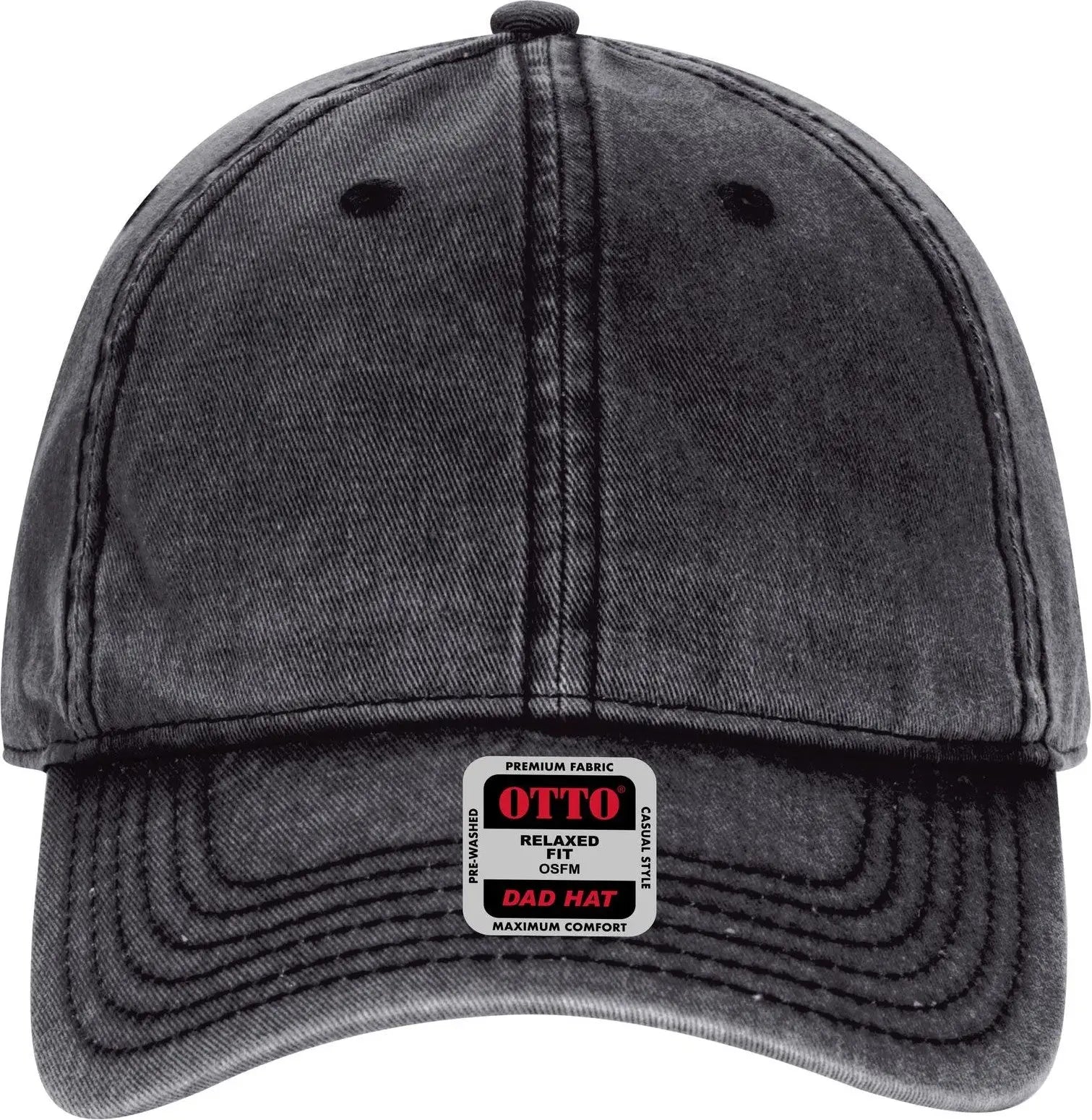 Otto 18-1248 6 Panel Low Profile Dad Cap - Black - 1/2’’ - 7 5/8’’