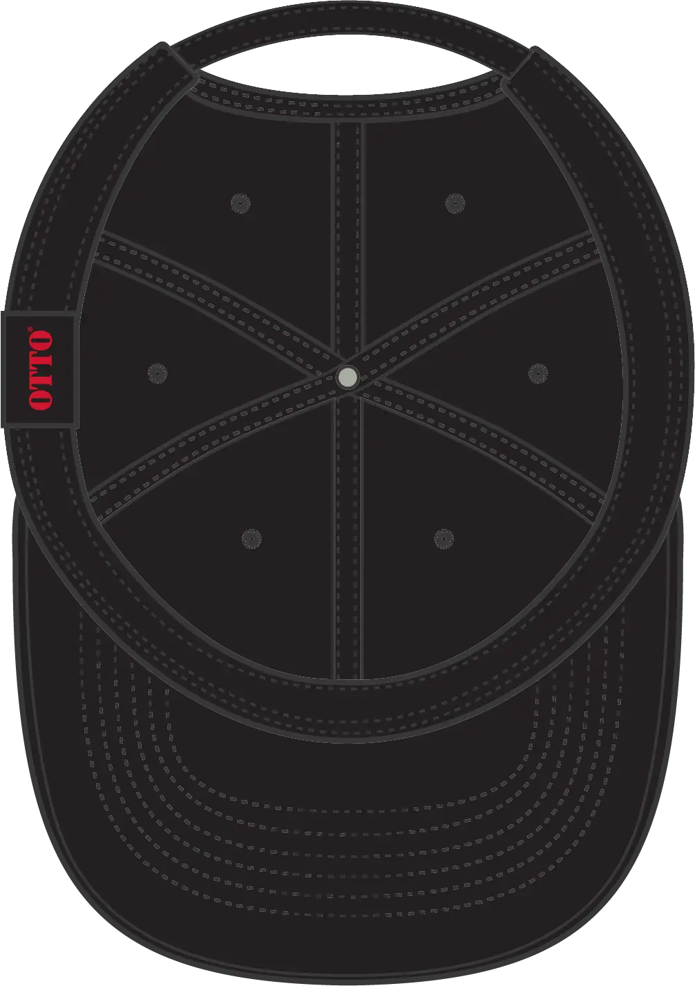 Otto 18-1248 6 Panel Low Profile Dad Cap - Black - 1/2’’ - 7 5/8’’