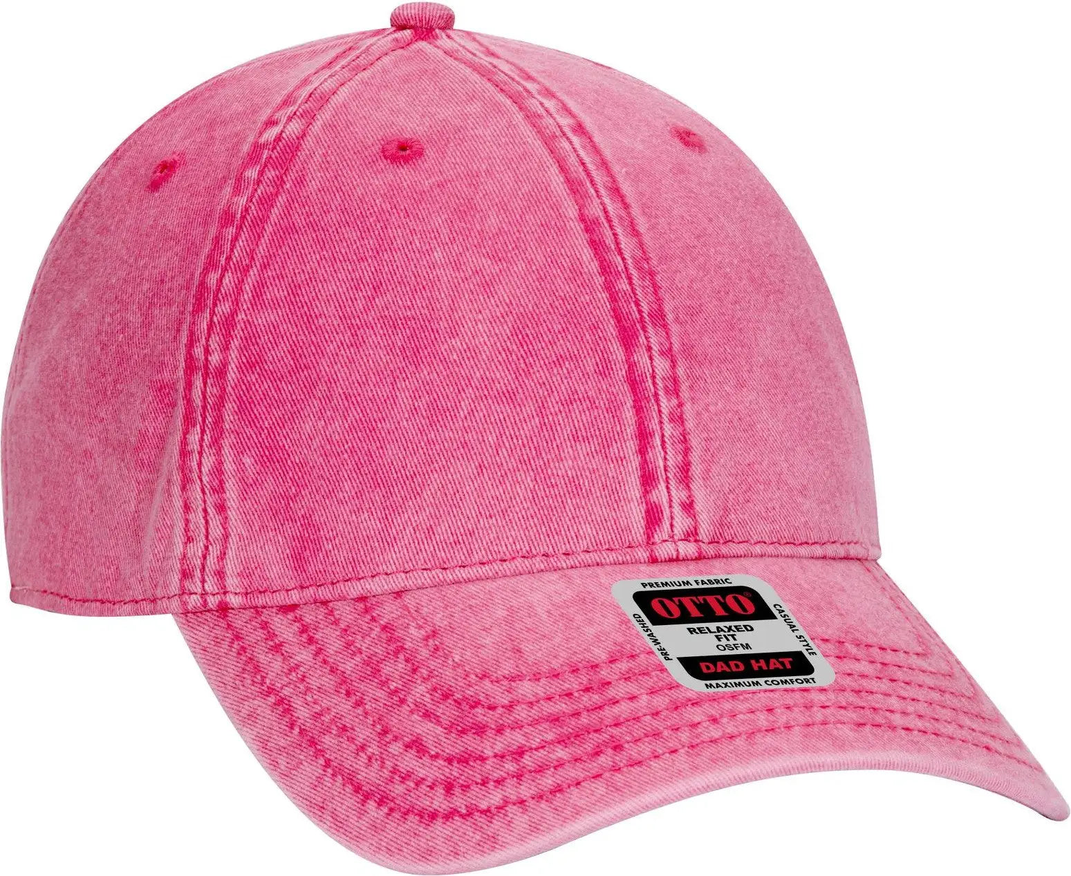 Otto 18-1248 6 Panel Low Profile Dad Cap - Hot Pink - 1/2’’ - 7 5/8’’