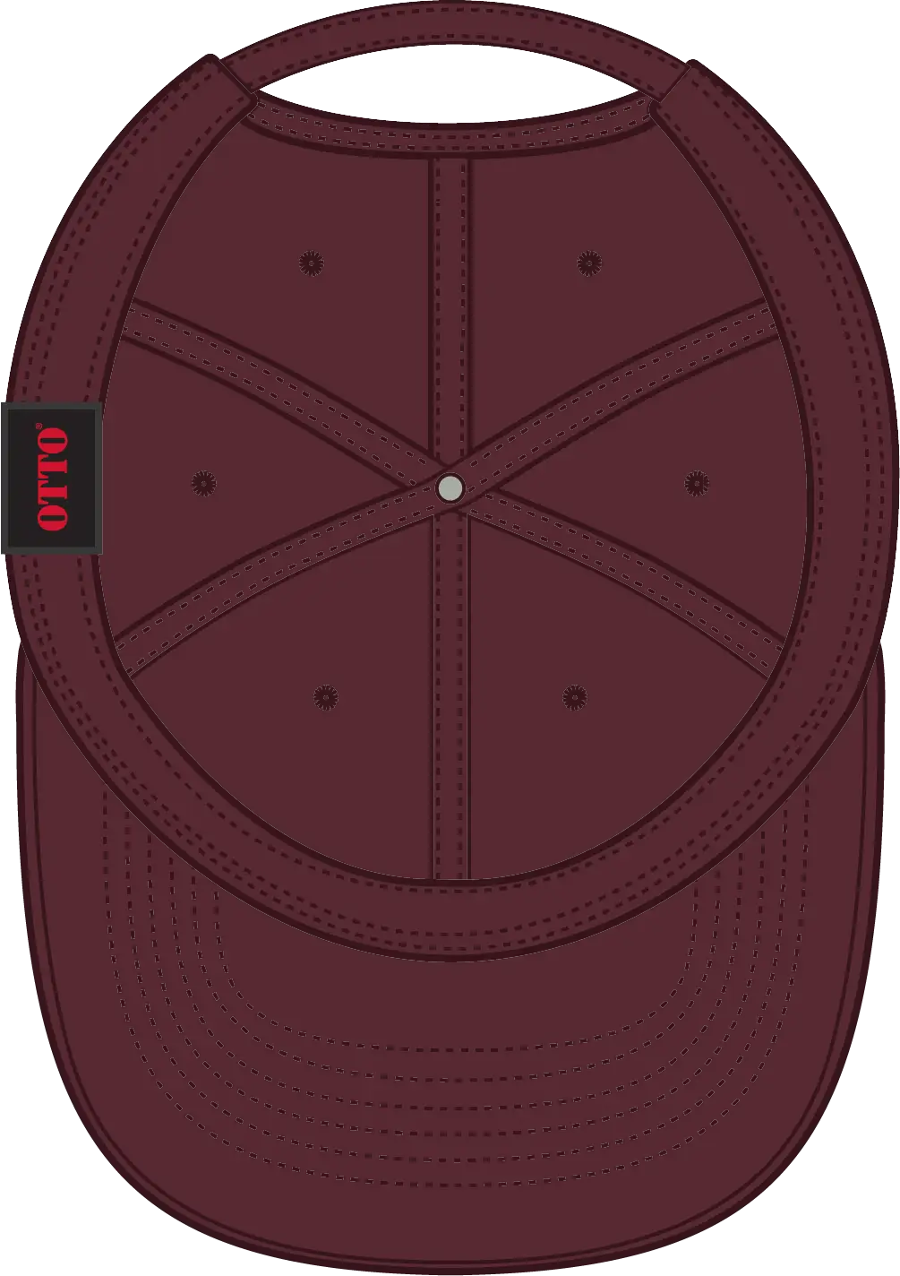 Otto 18-1248 6 Panel Low Profile Dad Cap - Maroon - 1/2’’ - 7 5/8’’