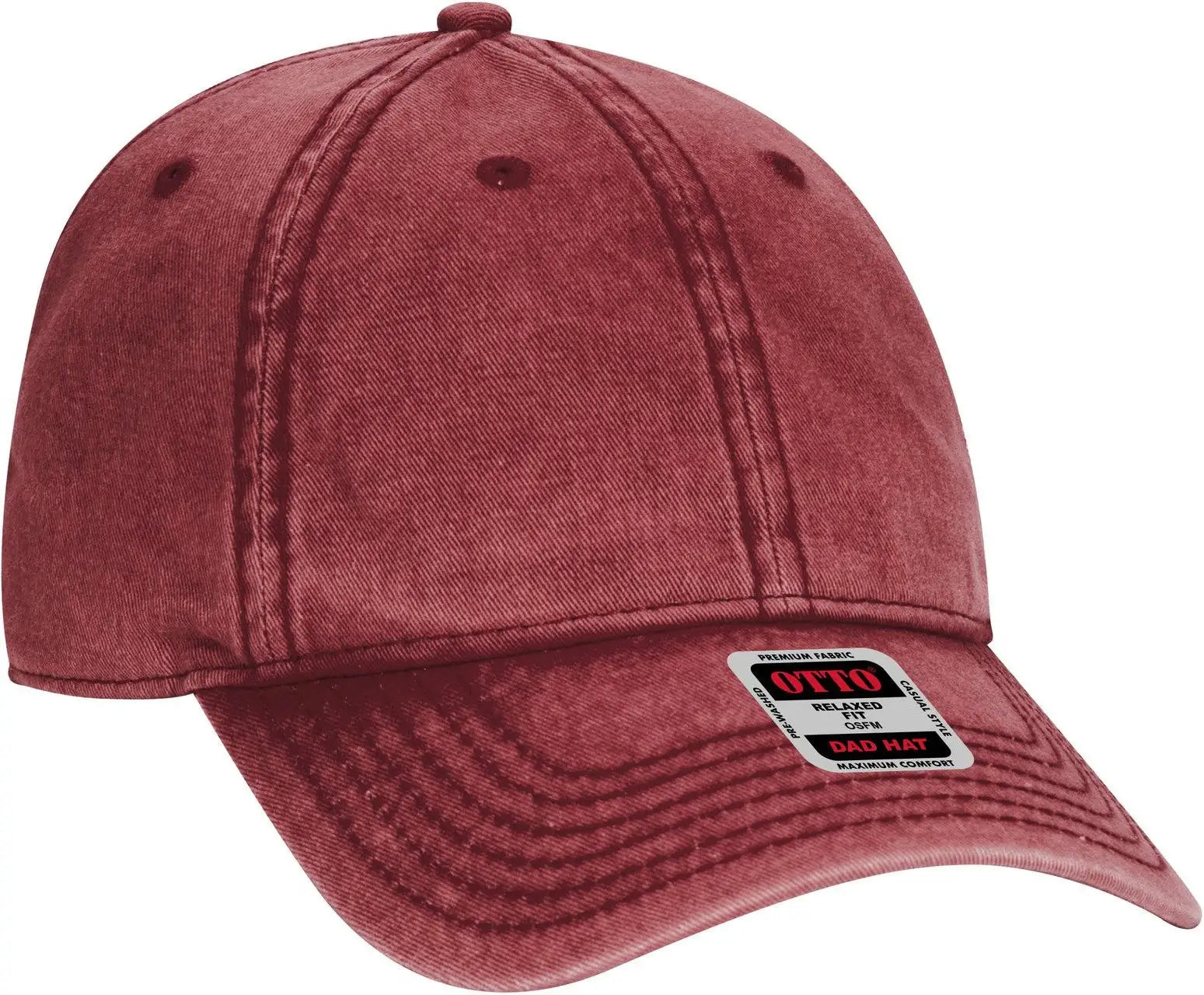 Otto 18-1248 6 Panel Low Profile Dad Cap - Maroon - 1/2’’ - 7 5/8’’