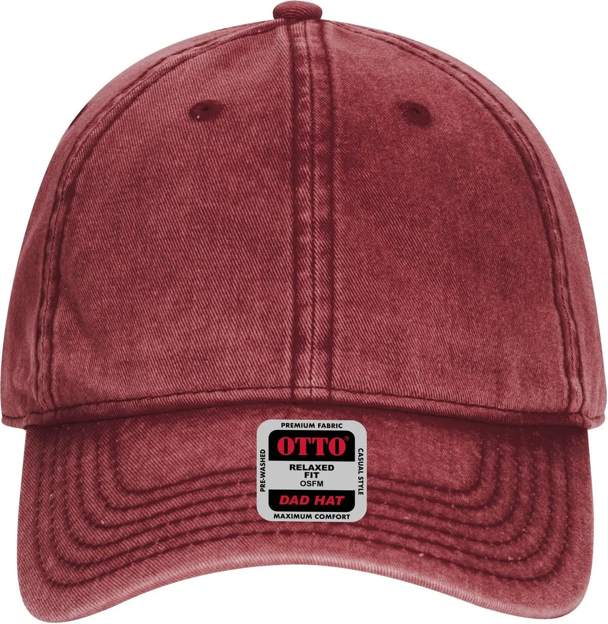Otto 18-1248 6 Panel Low Profile Dad Cap - Maroon - 1/2’’ - 7 5/8’’