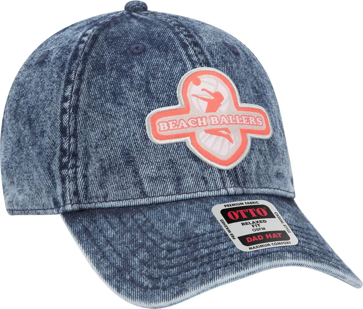 Otto 18-1249 6 Panel Low Profile Dad Cap - Black - 1/2’’ - 7 5/8’’