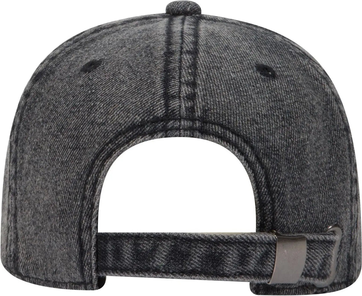 Otto 18-1249 6 Panel Low Profile Dad Cap - Black - 1/2’’ - 7 5/8’’