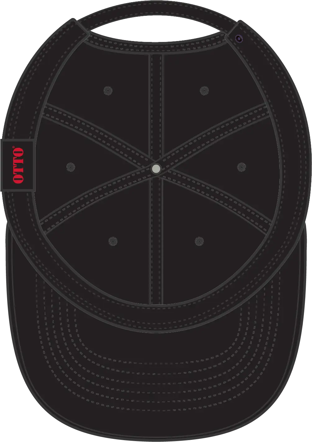 Otto 18-1249 6 Panel Low Profile Dad Cap - Black - 1/2’’ - 7 5/8’’