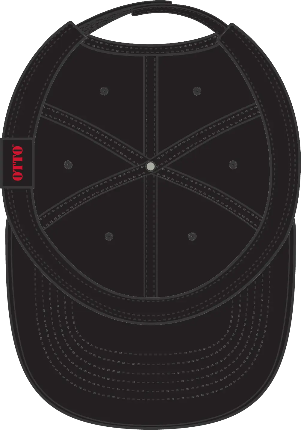 Otto 18-1272 6 Panel Low Profile Baseball Cap - Black - 1/2’’ - 7 5/8’’