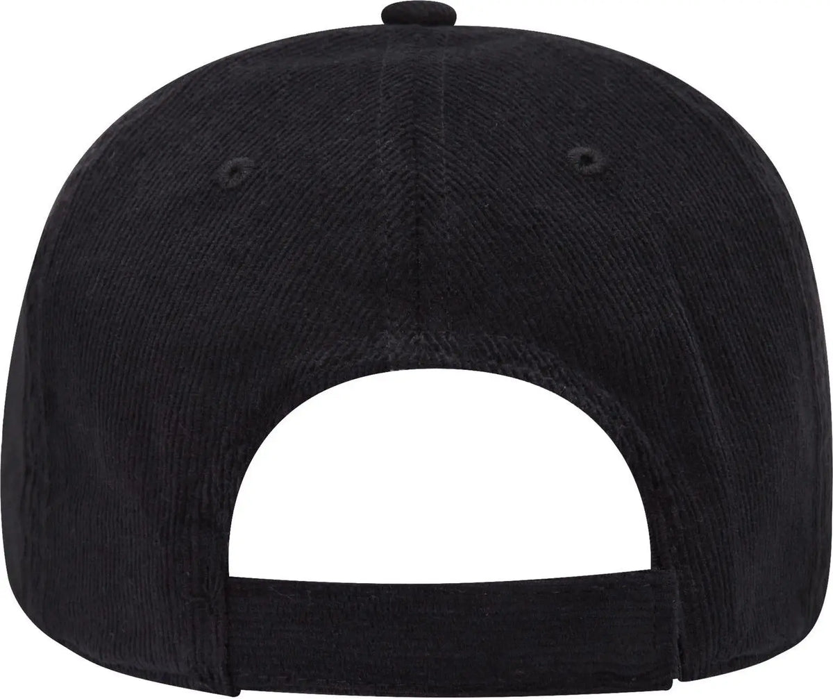 Otto 18-1272 6 Panel Low Profile Baseball Cap - Black - 1/2’’ - 7 5/8’’